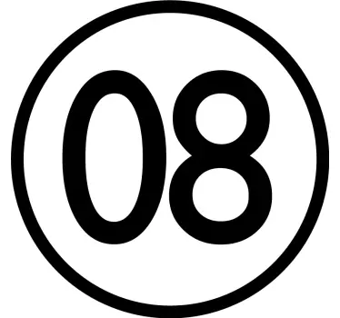 rounded number car sticker - TenStickers