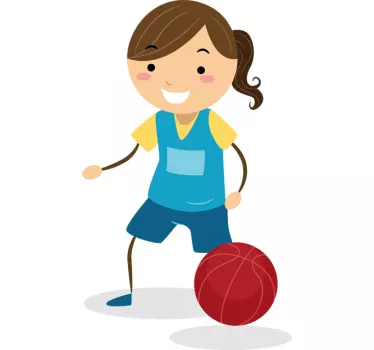 Girl Basketball Kids Sticker - TenStickers