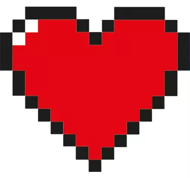 Pixel Love Heart Sticker - TenStickers