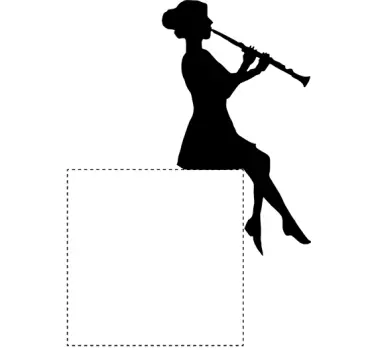 Clarinet woman silhouette light switch sticker - TenStickers