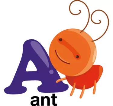 A for Ant Kids Sticker - TenStickers