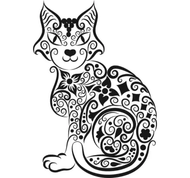 Abstract Cat Decal - TenStickers
