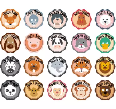 Adhesive labels for school children animal wall decal - TenStickers