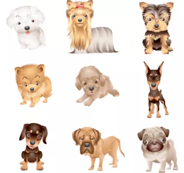 Adorable Puppy Decal Collection - TenStickers