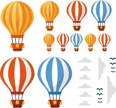 Aerobatics balloons pattern illustration sticker - TenStickers