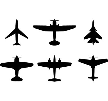 Airplane Silhouette object wall stickers - TenStickers
