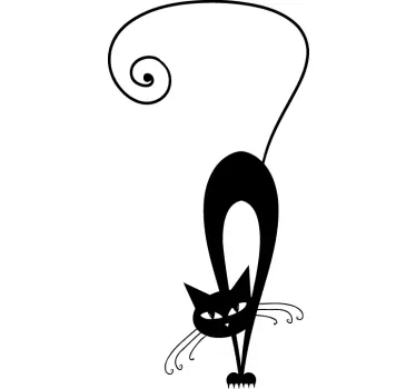 Alerted Cat Wall Sticker - TenStickers