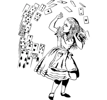 Alice in Wonderland Cards Decal - TenStickers
