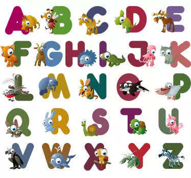 Alphabet with Animals Kids Sticker - TenStickers