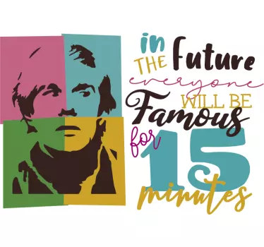 Andy Warhol Fame Quote Sticker - TenStickers