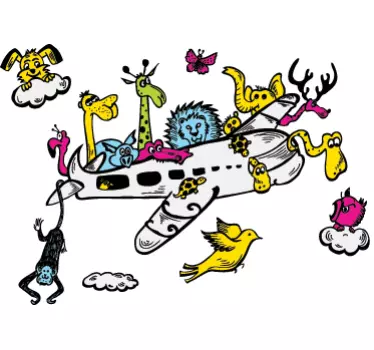 Animal Airline Wall Sticker - TenStickers