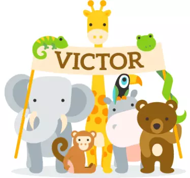 Animal Name Banner Children's Sticker - TenStickers