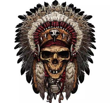 Apache Indian skull object wall decal - TenStickers
