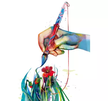 Art Airbrush Hand Wall Sticker - TenStickers
