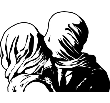 Art Painting Magritte Los Amantes wall art sticker - TenStickers