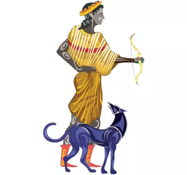 Artemis Greek Mythology Decorative Decal - TenStickers