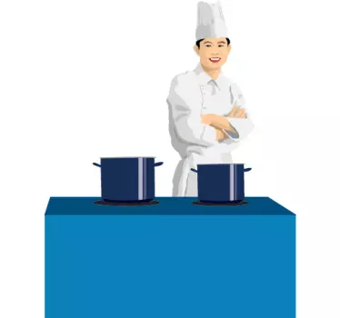 Asian Chef Kitchen Decal - TenStickers