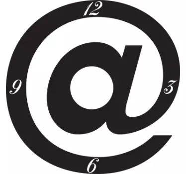 At-sign Clock Sticker - TenStickers