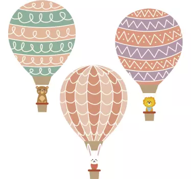 Baby balloons illustration wall art decal - TenStickers