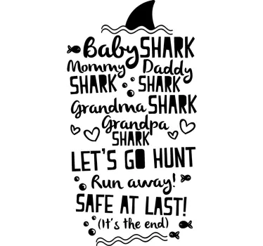 Baby Shark Lyrics Song Sticker - TenStickers