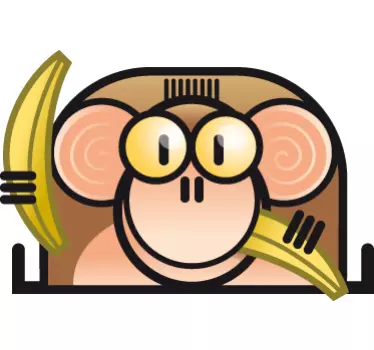 Banana Monkey Wall Sticker - TenStickers