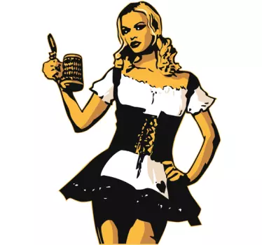 Bavarian Style Barmaid restaurant sticker - TenStickers