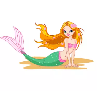 Beautiful Mermaid Kids Sticker - TenStickers