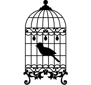 Bird Cage Wall Sticker - TenStickers