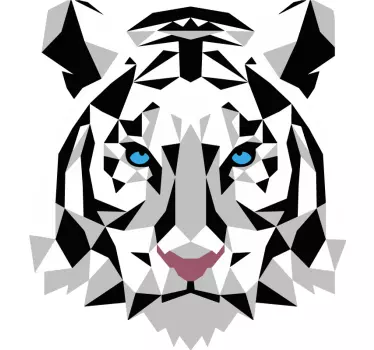 Black and White Tiger Sticker - TenStickers