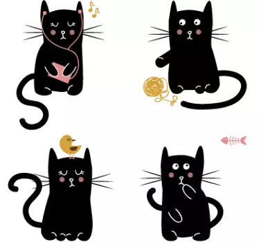 Black Cats Wall Stickers - TenStickers