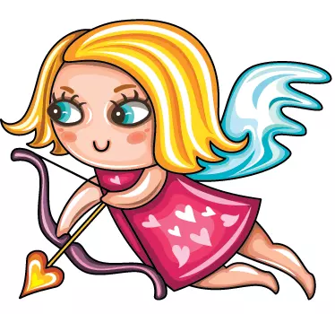 Blonde Cupid Girl Sticker - TenStickers