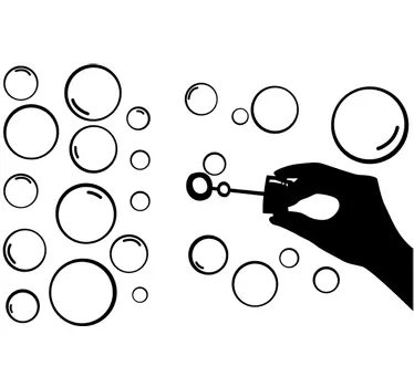 Blowing Bubbles Silhouette Decal - TenStickers