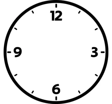 Bold Circle Line Clock Sticker - TenStickers