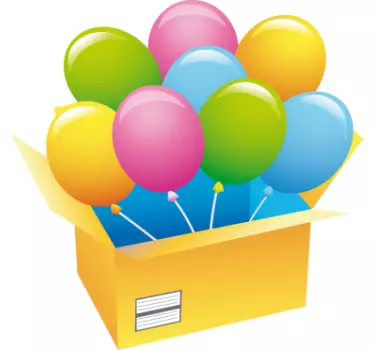 Box of Balloons Kids Sticker - TenStickers
