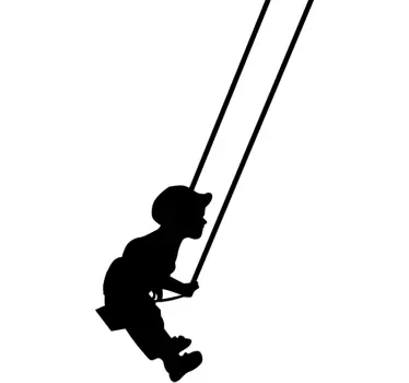 Boy On Swing Decal - TenStickers