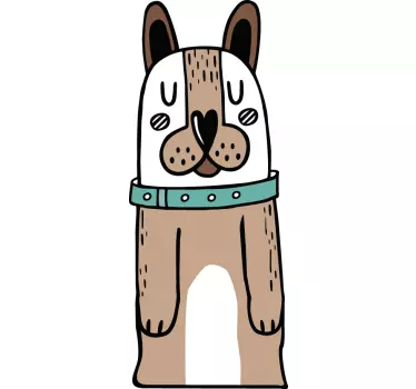 Brown dog door sticker - TenStickers