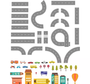 Build your road illustration wall art - TenStickers