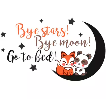 Bye Stars Bye Moon Bedroom Sticker - TenStickers