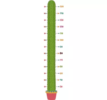 Cactus Height Chart Wall Sticker - TenStickers