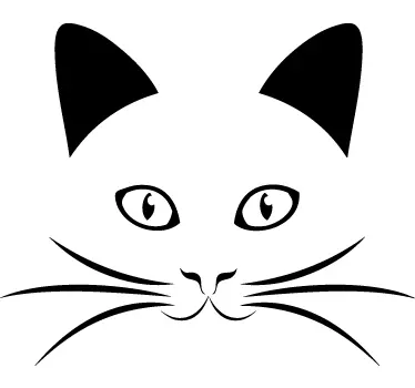 Cat Face Outline Decal - TenStickers