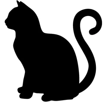 Cat Silhouette Blackboard Sticker - TenStickers