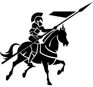 Charging Knight Silhouette Sticker - TenStickers