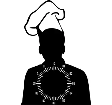 Chef Clock Sticker - TenStickers