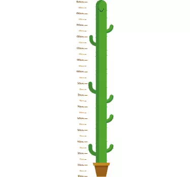 Child Cactus Height Measurement Wall Sticker - TenStickers