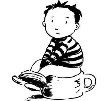 Child Sitting Cup wall stickers for kid - TenStickers