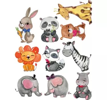 Children's Animal Illustration Stickers - TenStickers