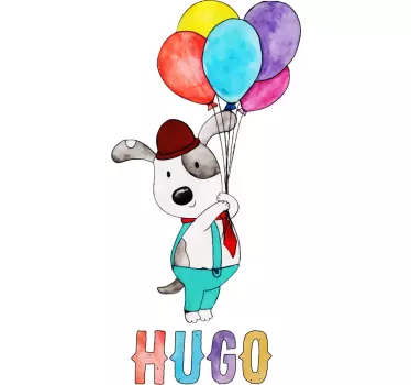 Children´s Dog Customisable Wall Sticker - TenStickers