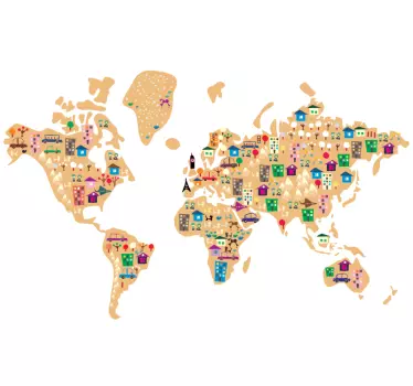 Children´s World Map Sticker - TenStickers