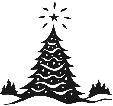 Christmas Tree Landscape Wall Sticker - TenStickers