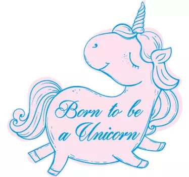 Chubby unicorn illustration wall art - TenStickers